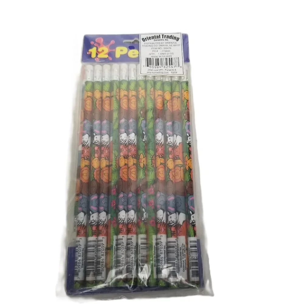 Oriental Trading Zoo Animal Pencils 24 Pack Party Favors Classroom Sealed